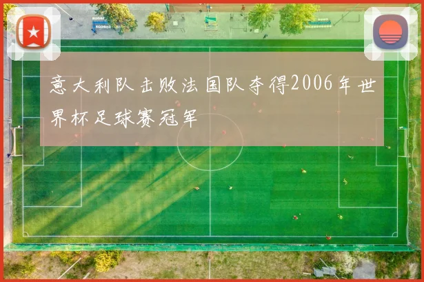 意大利队击败法国队夺得2006年世界杯足球赛冠军